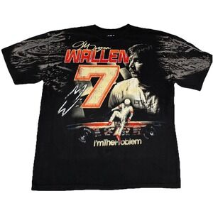 Morgan Wallen T Shirt XL Black Stock Car AOP I'm The Problem Tour Merch NEW